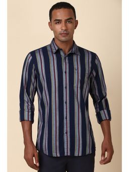 Allen Solly - Men Multi-Color Stripes Full Sleeves Regular Fit Casual Shirt