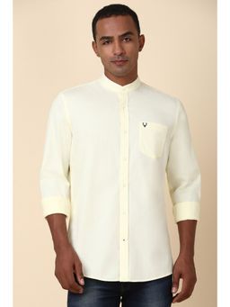 Allen Solly - Men Yellow Solid Full Sleeves Regular Fit Casual Shirt