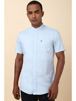 Allen Solly - Men Blue Solid Half Sleeves Regular Fit Casual Shirt