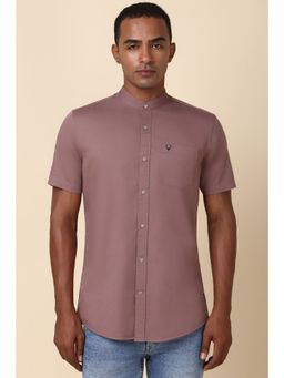 Allen Solly - Men Pink Solid Half Sleeves Regular Fit Casual Shirt
