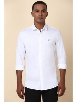 Allen Solly - Men White Solid Full Sleeves Slim Fit Casual Shirt