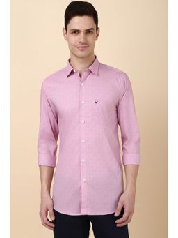 Allen Solly - Men Pink Printed Full Sleeves Slim Fit Casual Shirt