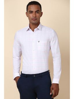 Allen Solly - Men Off White Checks Full Sleeves Slim Fit Formal Shirt
