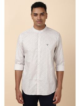 Allen Solly - Men White Printed Full Sleeves Slim Fit Casual Shirt