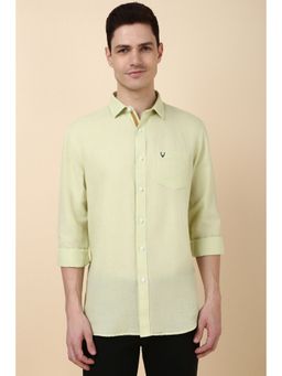Allen Solly - Men Green Solid Full Sleeves Slim Fit Casual Shirt