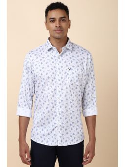 Allen Solly - Men White Floral Full Sleeves Slim Fit Casual Shirt