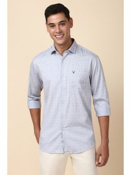 Allen Solly - Men Grey Floral Full Sleeves Slim Fit Casual Shirt