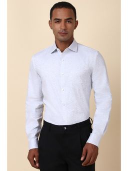 Allen Solly - Men Blue Floral Full Sleeves Slim Fit Formal Shirt