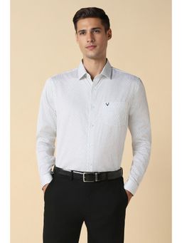 Allen Solly - Men Ivory Printed Full Sleeves Slim Fit Formal Shirt