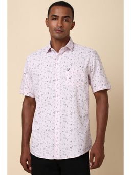 Allen Solly - Men Pink Printed Half Sleeves Slim Fit Casual Shirt