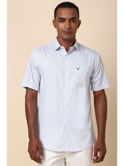 Allen Solly - Men Blue Printed Half Sleeves Slim Fit Casual Shirt