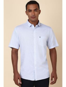 Allen Solly - Men Blue Printed Half Sleeves Slim Fit Casual Shirt
