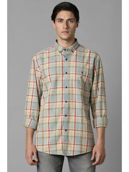 Louis Philippe - Men Multi-Color Checks Full Sleeves Slim Fit Casual Shirt