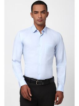 Peter England - Men Blue Solid Full Sleeves Slim Fit Formal Shirt