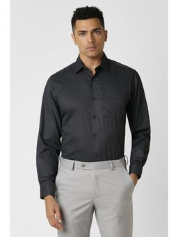 Van Heusen - Men Black Printed Full Sleeves Regular Fit Formal Shirt