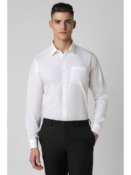 Van Heusen - Men White Solid Full Sleeves Slim Fit Formal Shirt