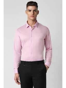 Van Heusen - Men Pink Solid Full Sleeves Slim Fit Formal Shirt
