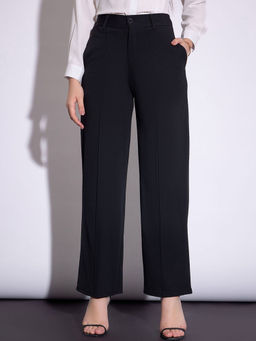 Buynewtrend - Black Carrera Straight Women Formal Trouser