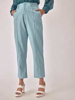 The Label Life - Women Sky Blue Ankle Trousers