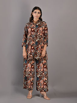 Bohame - Senna Multi & Maroon Co-Ord (Set of 2)