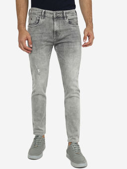 Greenfibre - Mens Light Grey Stretch Washed Jeans
