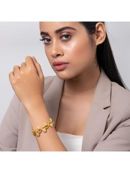 Putstyle - Ginkgo Leaf Twisted Cuff - White