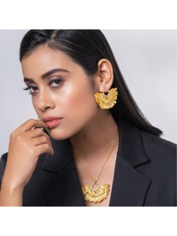 Putstyle - Ginkgo Wide Pendant Necklace - White