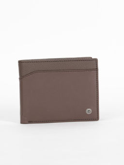 Titan - Solid Leather Bifold Wallet in Color Brown