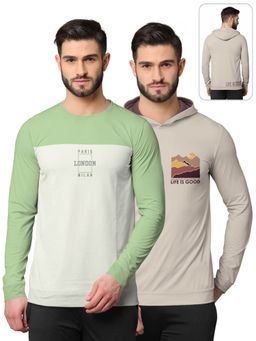 BULLMER - Printed Full Sleeve Sweatshirts For Men Multi-color (Pack of 2)