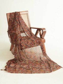 Ancestry - Multi-Color Paisley Printed Organza Dupatta