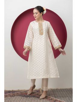 SMRITI GUPTA - Off White Cotton Cutwork Embroidered Kurta
