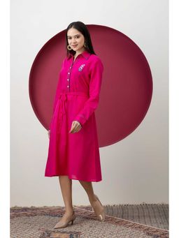 SMRITI GUPTA - Pink Shirt Dress With Belt