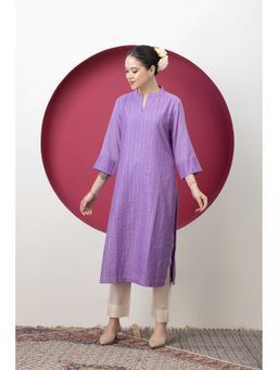 SMRITI GUPTA - Purple Cotton Cutwork Kurta
