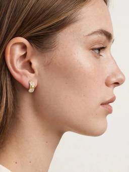 Zaveri Pearls - White Enamel Contemporary Minimal Earrings