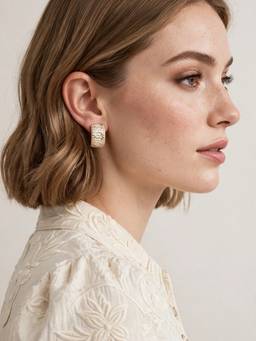 Zaveri Pearls - White Enamel Contemporary Minimal Earrings