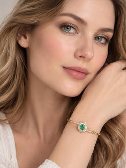 Zaveri Pearls - Multi-Color Dazzling Cubic Zirconia Contemporary Kada Bracelet