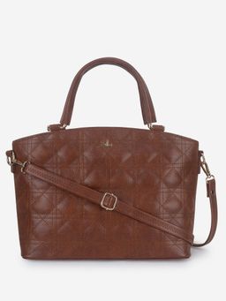 Yelloe - Brown Spacious Quilted Hand Bag