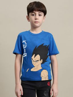 Kidsville - Dragon Ball Z Printed Regular Fit Blue Cotton Boys T-Shirt