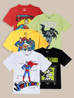 Kidsville - Printed Regular Fit Multicolor Cotton T-Shirts (Pack of 5)