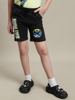 Kidsville - Batman Printed Black Cotton Boys Shorts