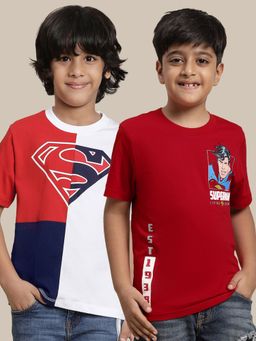 Kidsville - Printed Regular Fit Multicolor Cotton T-Shirts (Pack of 2)