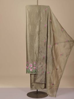 LABEL KALASHREE - Viscose Tissue Olive Unstitched Dress Material (Set of 3)