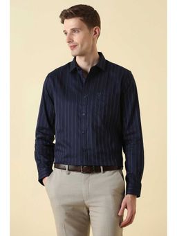 Allen Solly - Navy Blue Stripe Full Sleeves Shirt