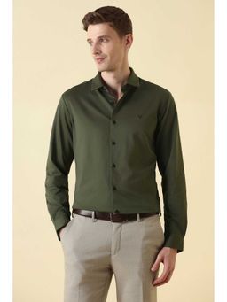 Allen Solly - Olive Solid Full Sleeves Shirt