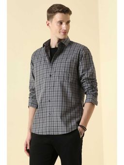 Allen Solly - Grey Regular Fit Check Full Sleeves Shirt