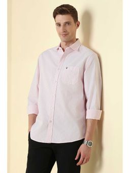 Allen Solly - Pink Regular Fit Stripe Full Sleeves Shirt