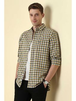 Allen Solly - Yellow Regular Fit Check Full Sleeves Shirt