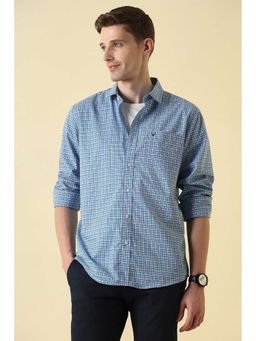 Allen Solly - Blue Regular Fit Check Full Sleeves Shirt