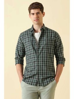 Allen Solly - Green Regular Fit Check Full Sleeves Shirt