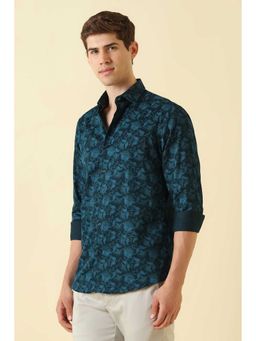 Allen Solly - Teal Regular Fit Paisley Print Full Sleeves Shirt